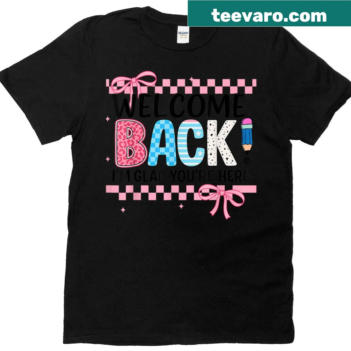 Back to School T-shirt with a welcoming message for students — on a men's t-shirt