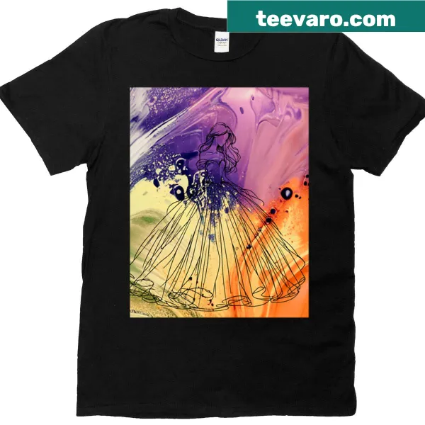 Artistic typography tee with the phrase 'Whispers Of A Painted Dream'