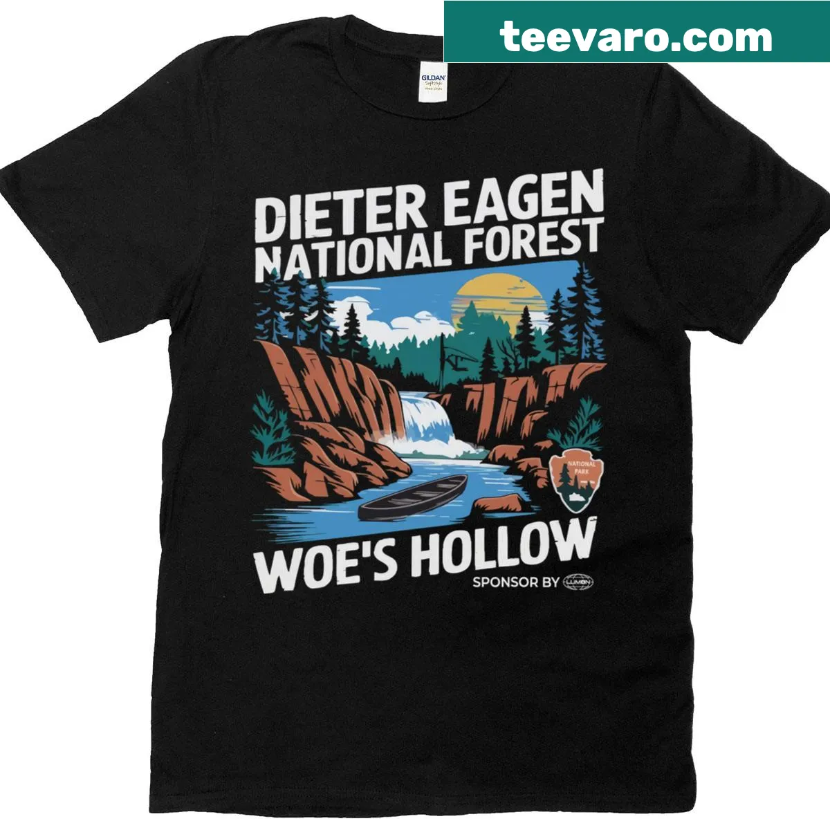 Retro national park aesthetic graphic t-shirt — on a men's t-shirt