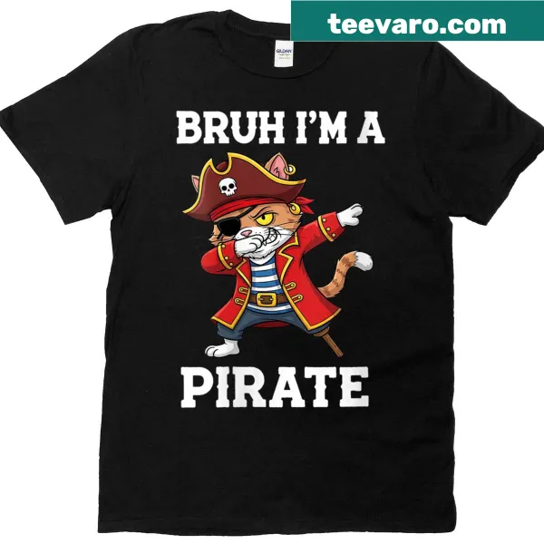Cute Halloween T-shirt with a pirate cat design