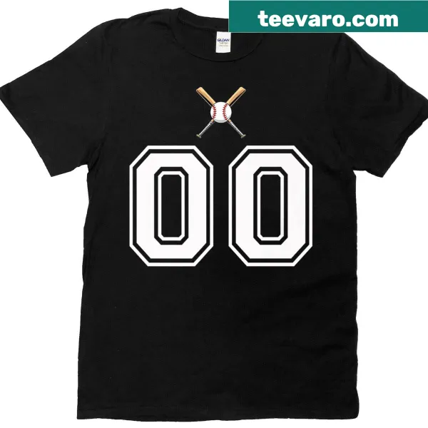 Vintage baseball style T-shirt featuring the number 00