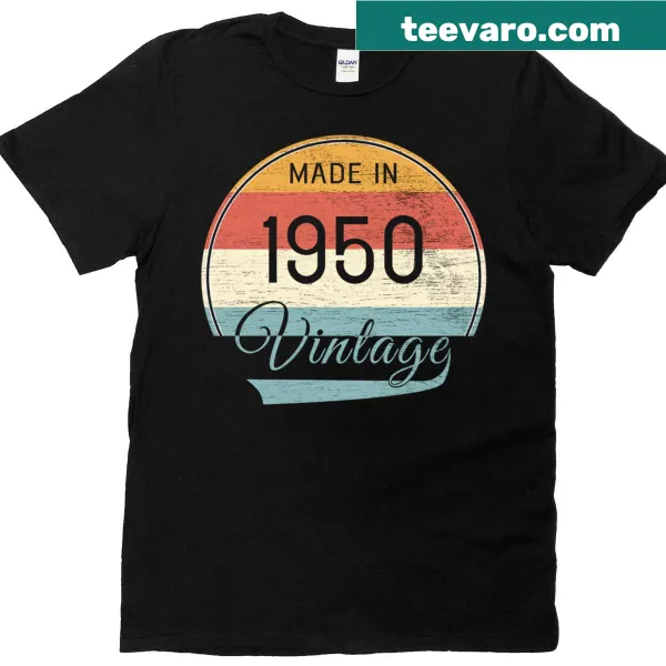 Vintage T-shirt celebrating those born in 1950 with classic graphics.