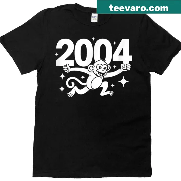 T-shirt featuring a monkey illustration representing the 2004 Chinese Zodiac year.