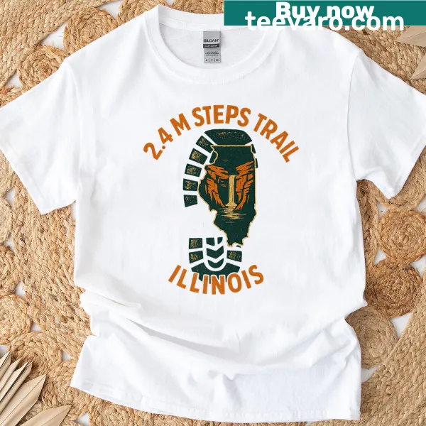 Retro boot print t-shirt for 24m Steps Trail in Illinois