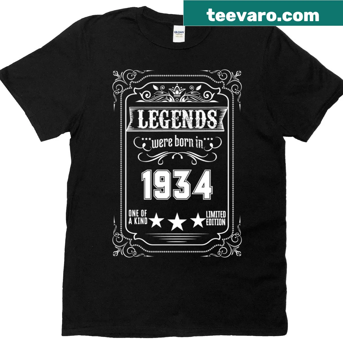 T-shirt celebrating 91st birthday with vintage legends design. — on a men's t-shirt
