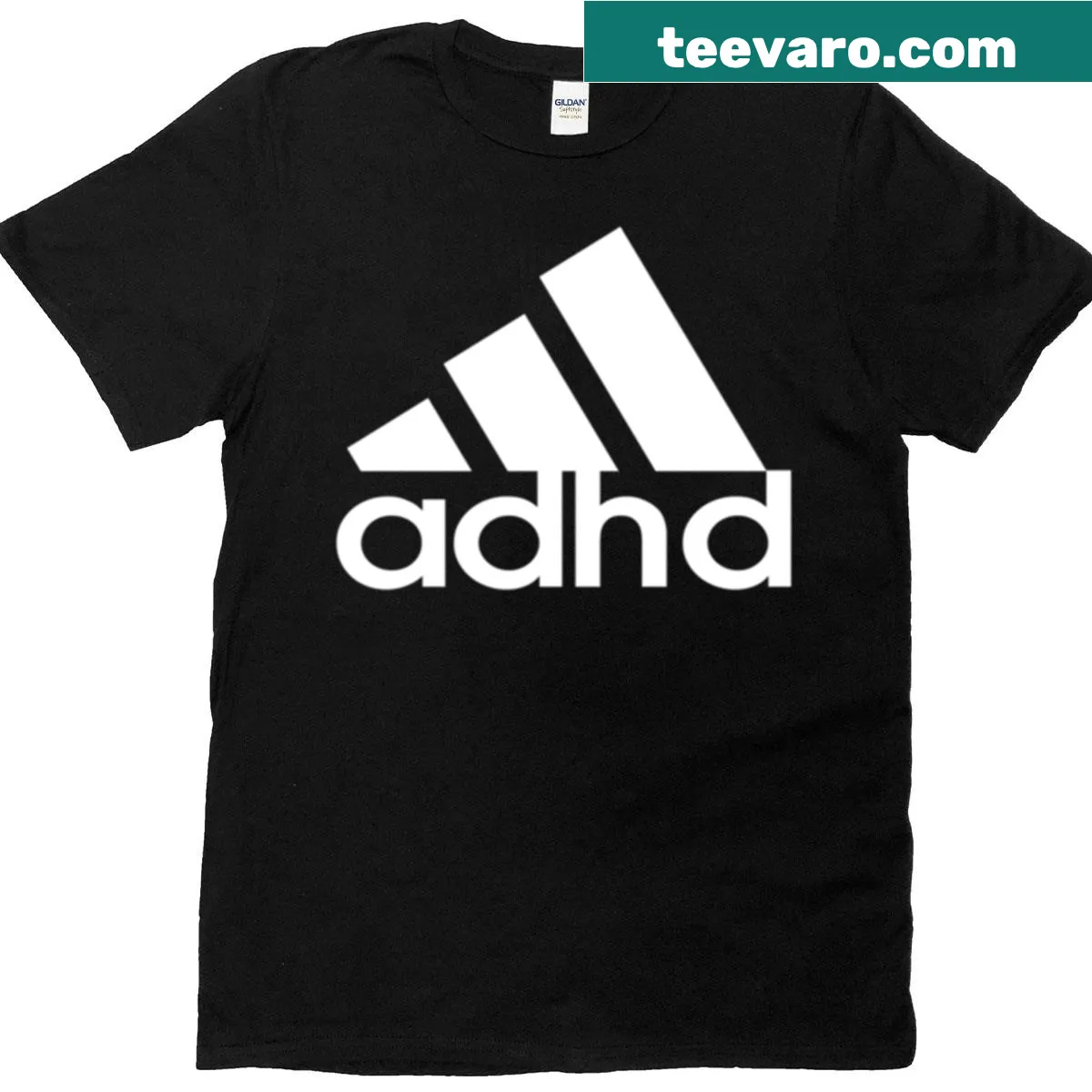 Oversized T-shirt featuring a bold ADHD logo — on a men's t-shirt