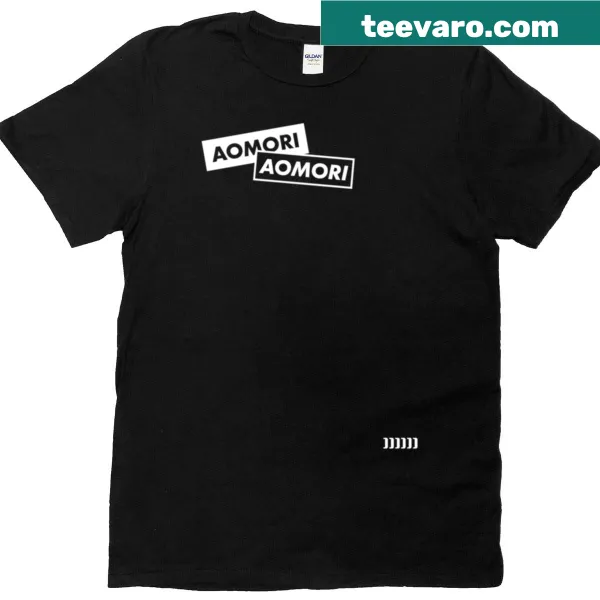 Minimalist white t-shirt featuring the Aomori box logo design