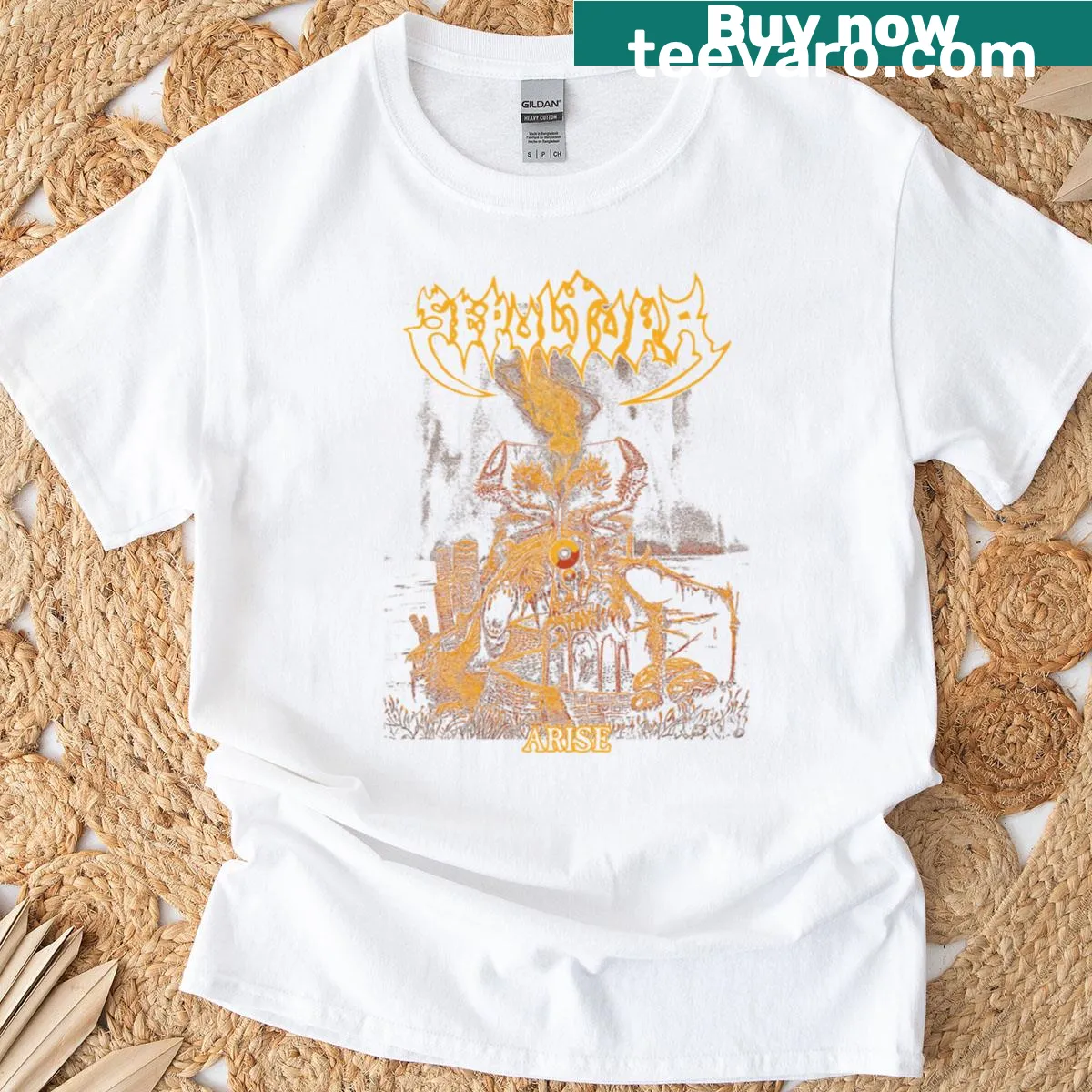 Oversized T-shirt featuring Arise Og logo — on a men's t-shirt
