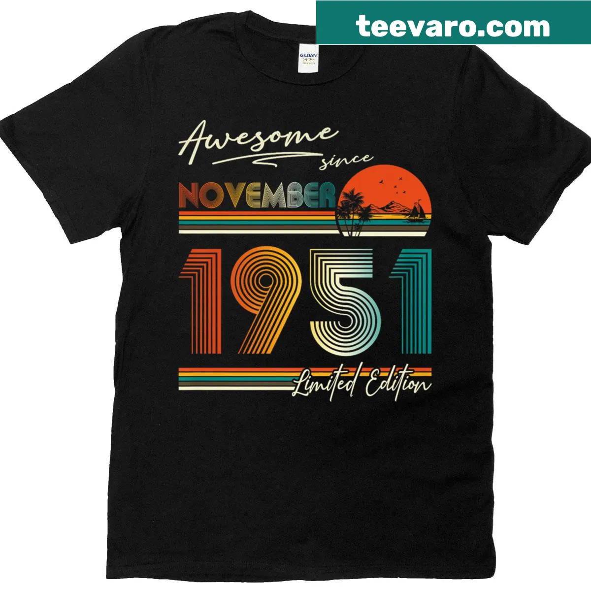 Vintage retro t-shirt celebrating 74th birthday since 1951 — on a men's t-shirt