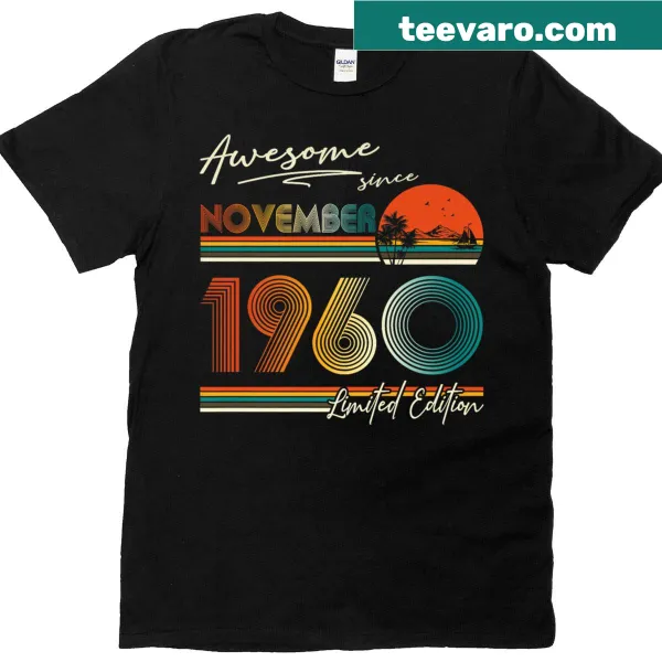 Vintage retro 65th birthday t-shirt for men celebrating since 1960