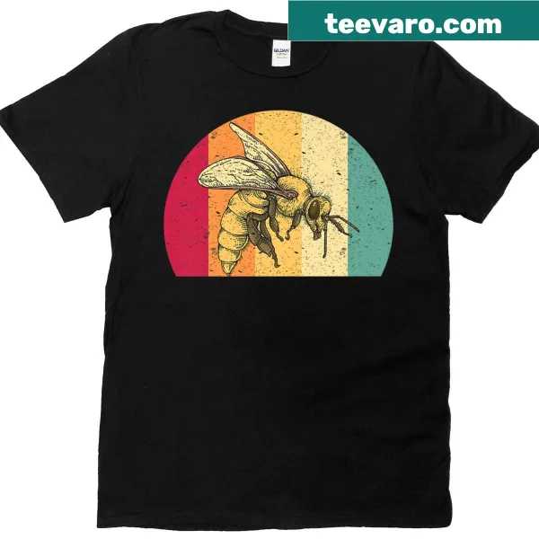 Vintage bee graphic illustration on a T-shirt