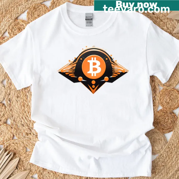 Bitcoin triangle graphic t-shirt with mountain illustration