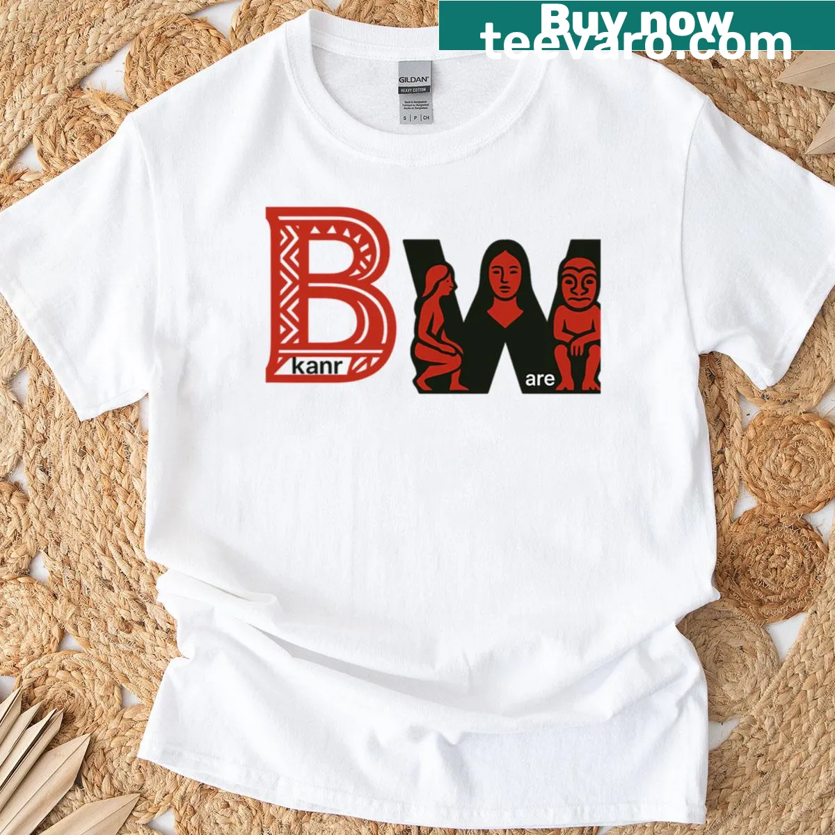 Minimalist Polynesian tribal cultural logo t-shirt — on a men's t-shirt