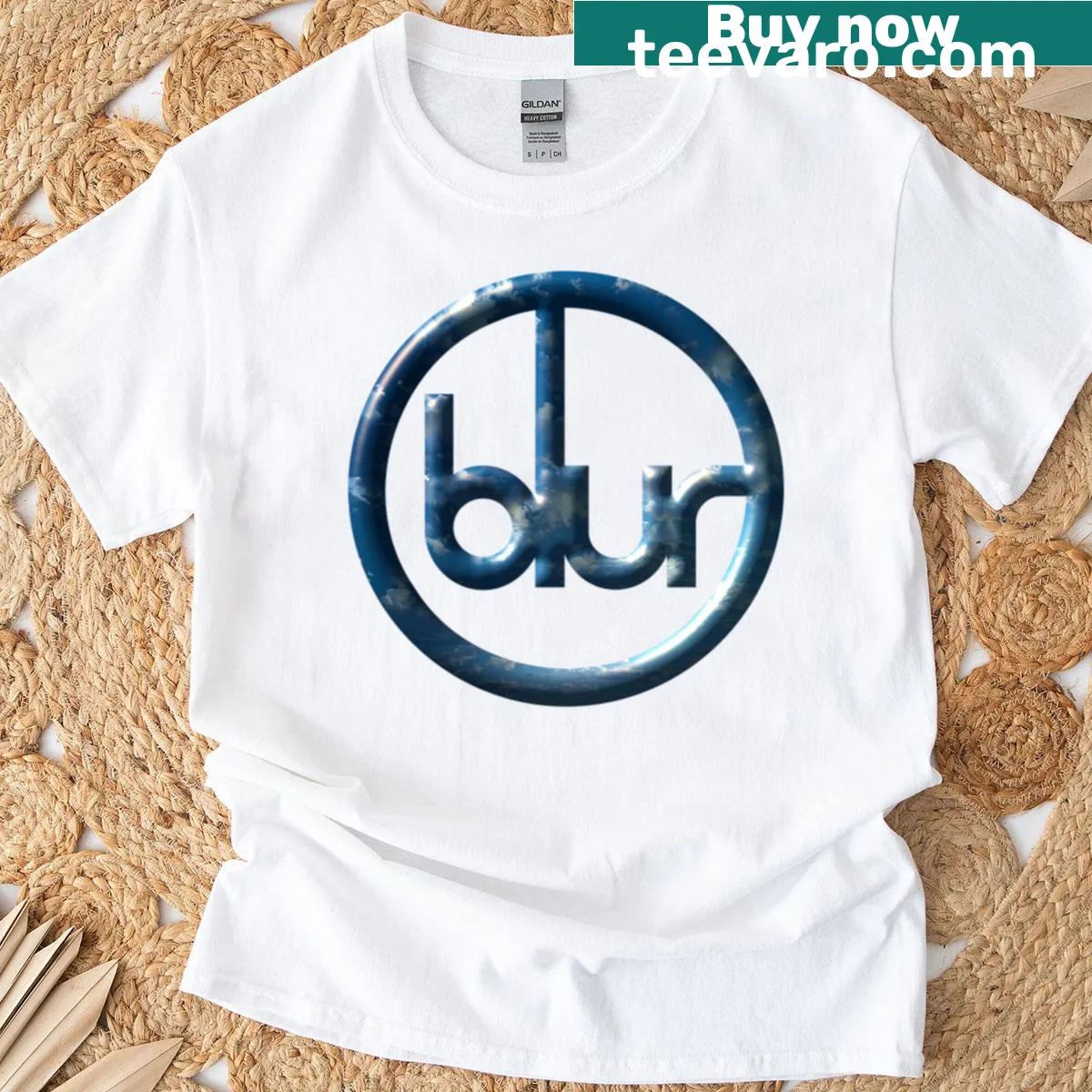 Minimalist t-shirt featuring the 'Blur' logo. — on a men's t-shirt