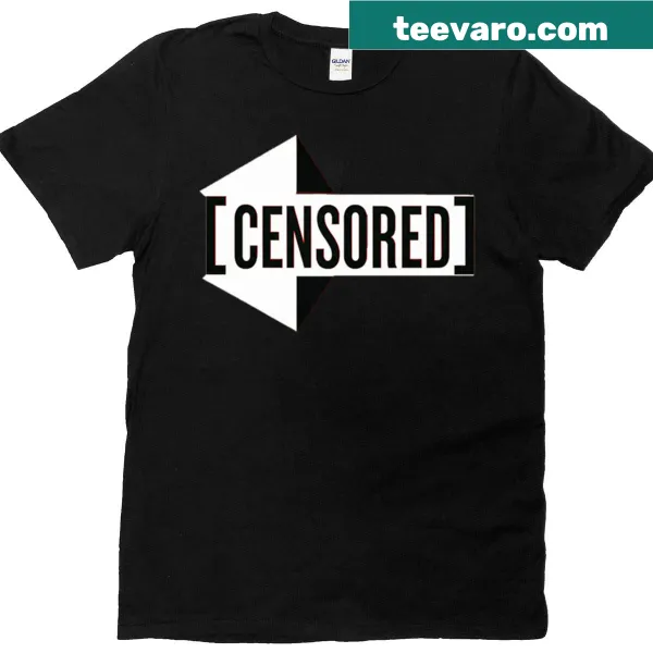 T-shirt with a censored arrow design promoting free speech