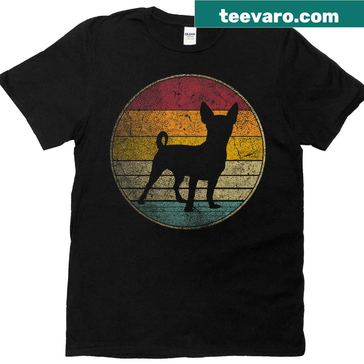 Vintage-style T-shirt featuring a Chihuahua graphic — on a men's t-shirt