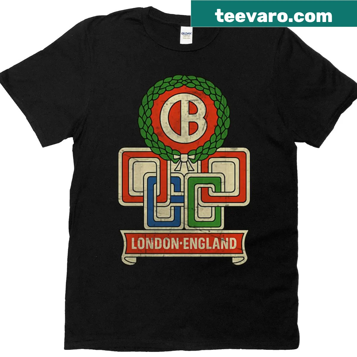 Vintage distressed Claud Butler cycling logo t-shirt — on a men's t-shirt