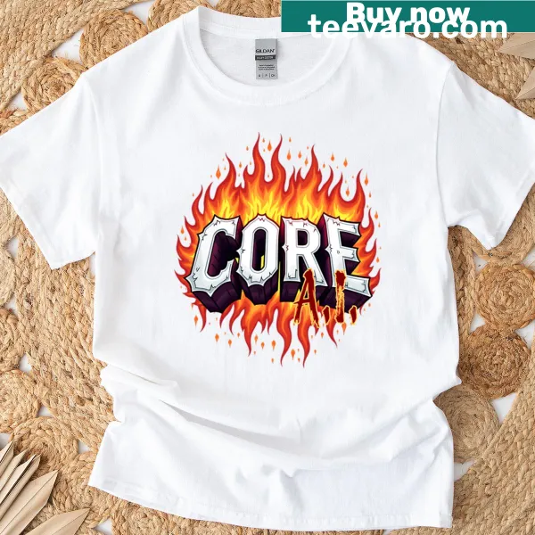 Oversized t-shirt featuring Core Ai band logo design