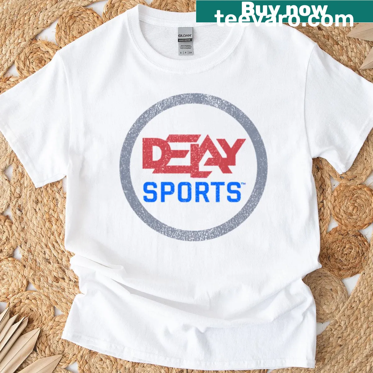 Oversized t-shirt with inspirational sports message typography — on a men's t-shirt