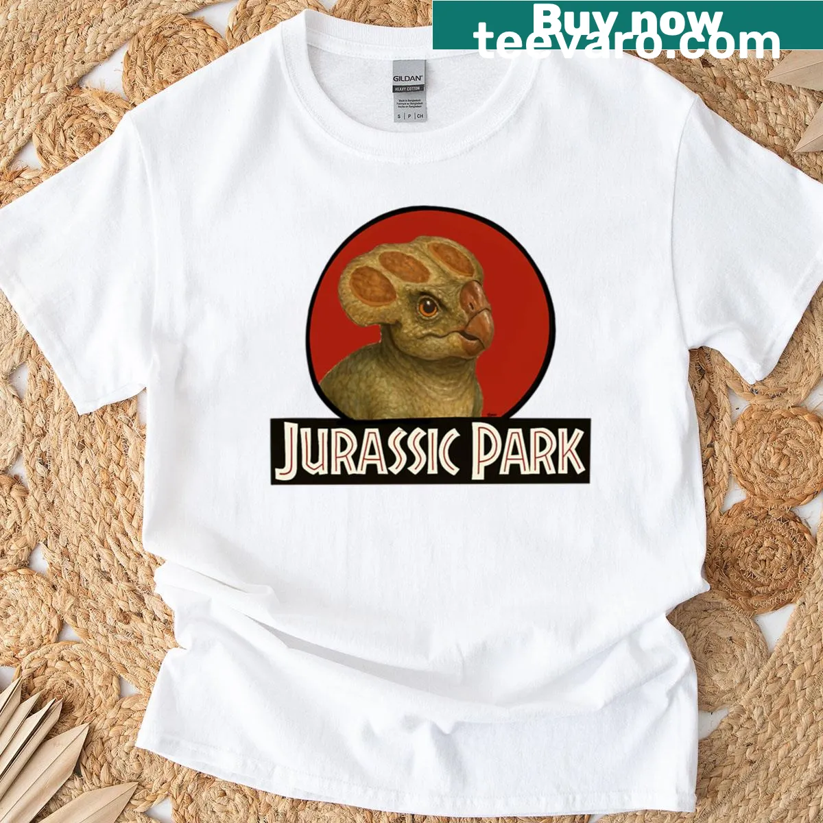 Oversized t-shirt featuring a playful cartoon design of Dolores Park — on a men's t-shirt