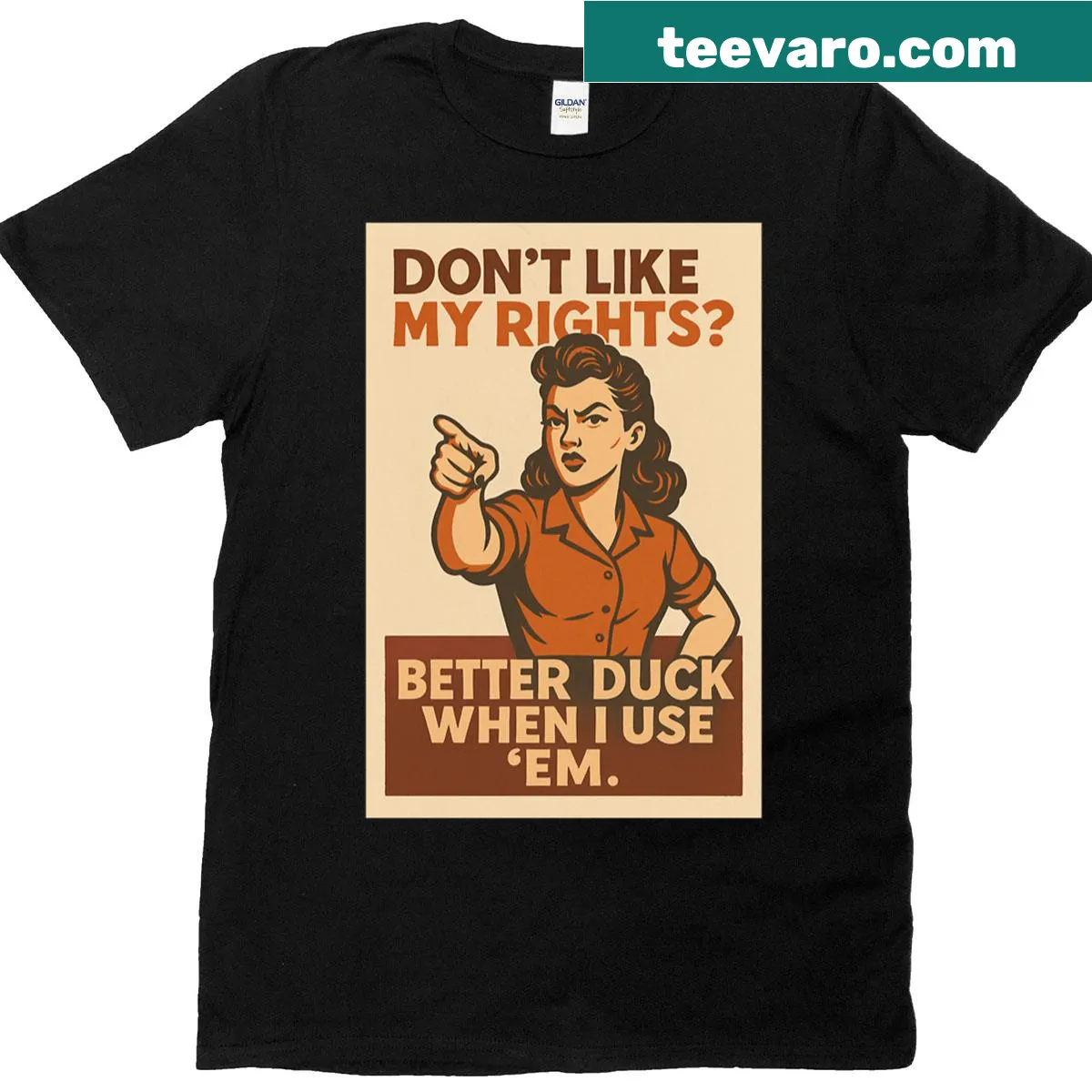 Provocative shirt with text about rights and expression — on a men's t-shirt