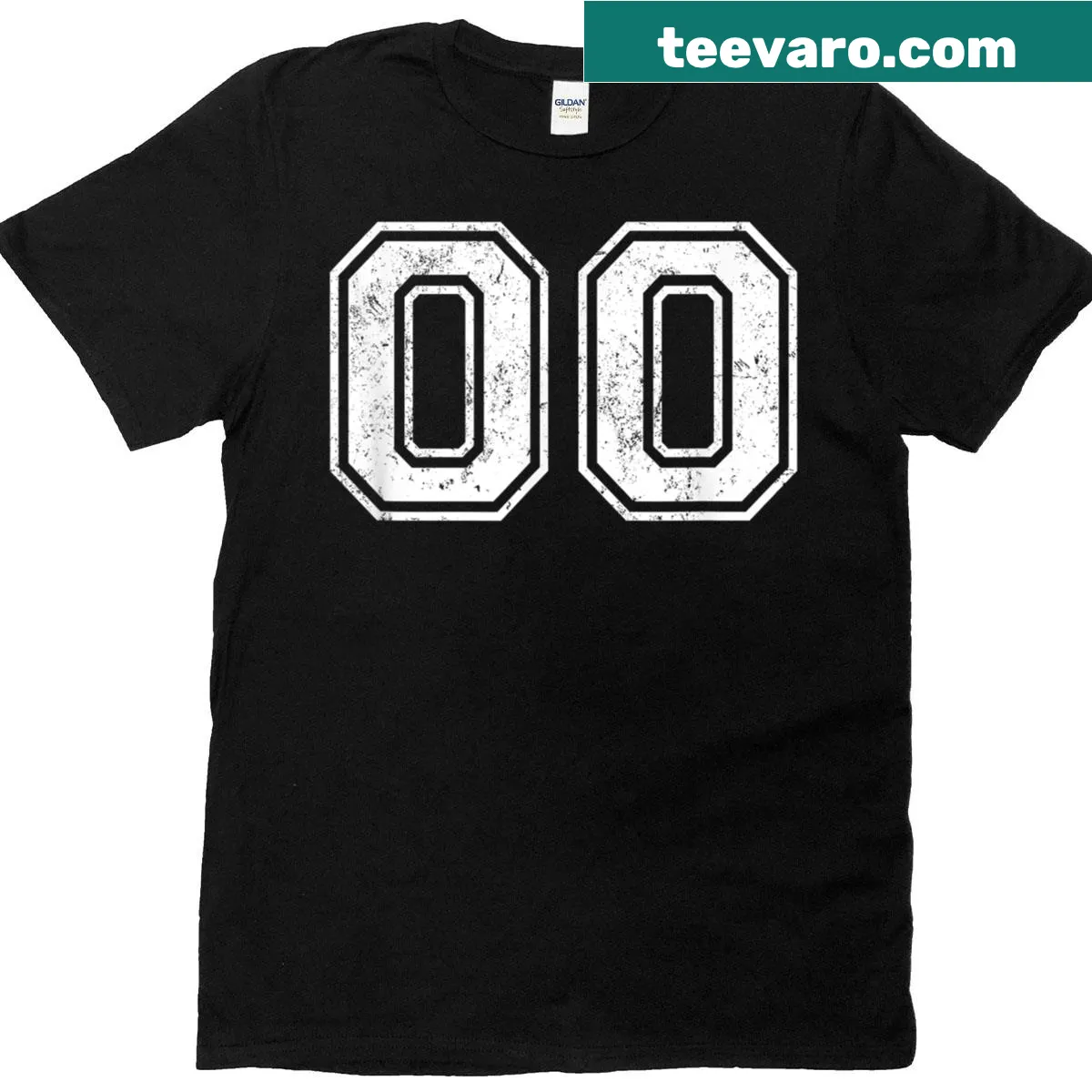 Vintage T-shirt featuring the number 00 design — on a men's t-shirt