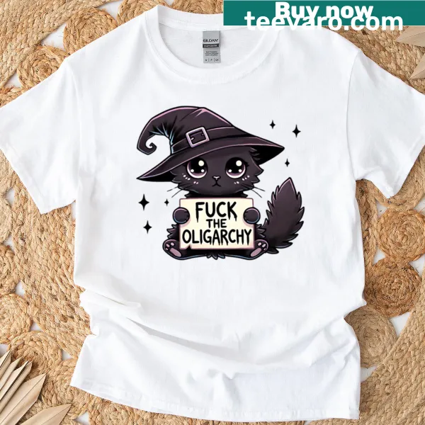 Funny protest design with witch and cat graphic
