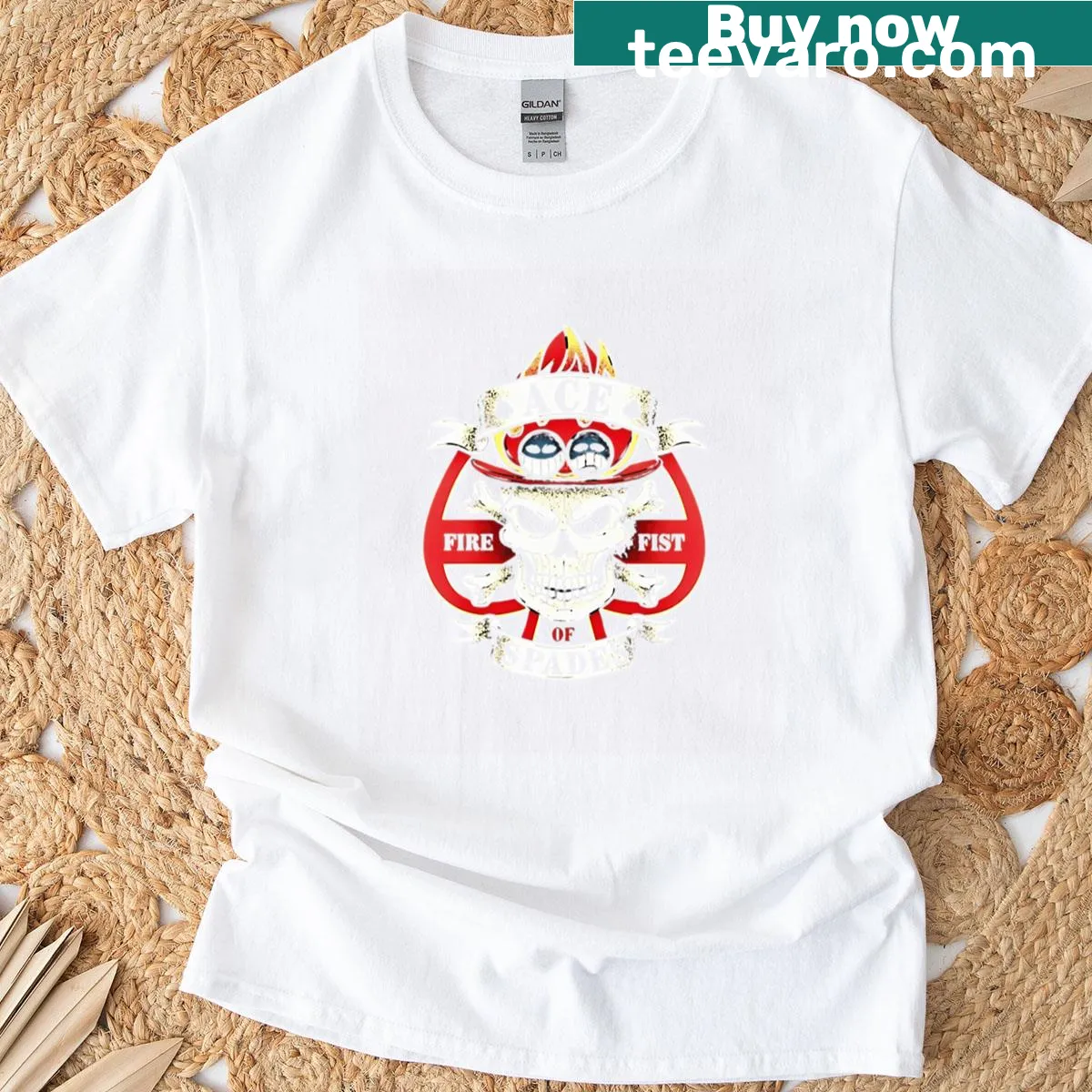Distinct Fire Fist Ace logo on a premium T-shirt — on a men's t-shirt