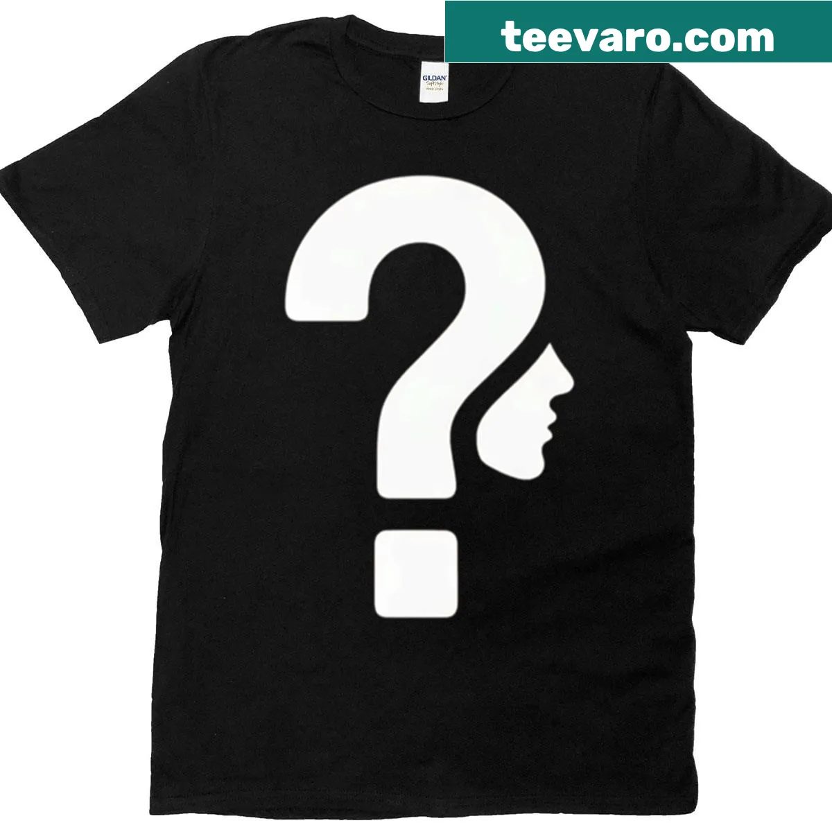 Oversized T-shirt featuring an abstract fragmented profile graphic — on a men's t-shirt