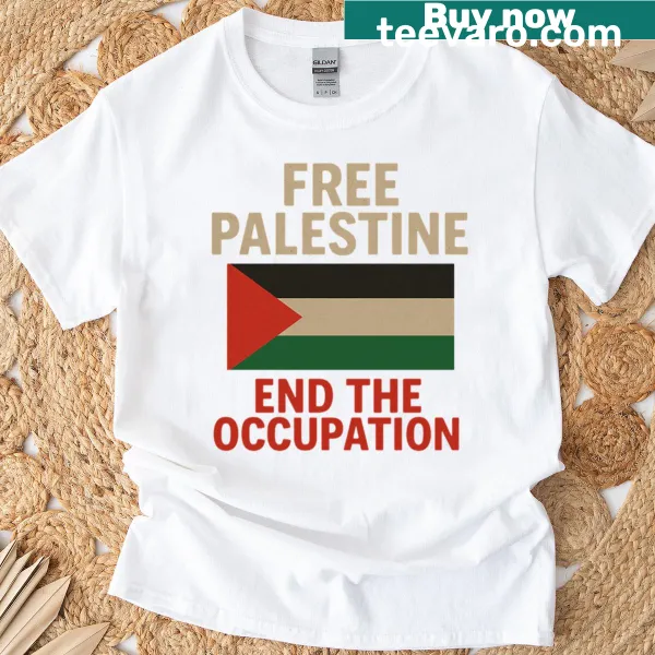 Oversized t-shirt with graphic advocating for Palestine