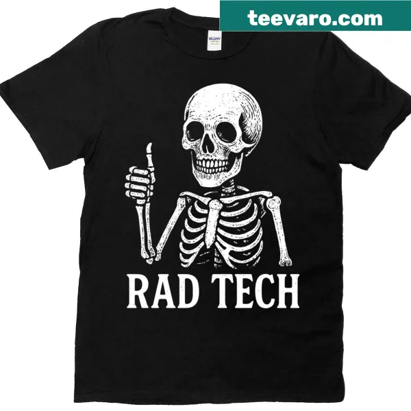 Vintage design featuring a skeleton radiologist in a lab coat