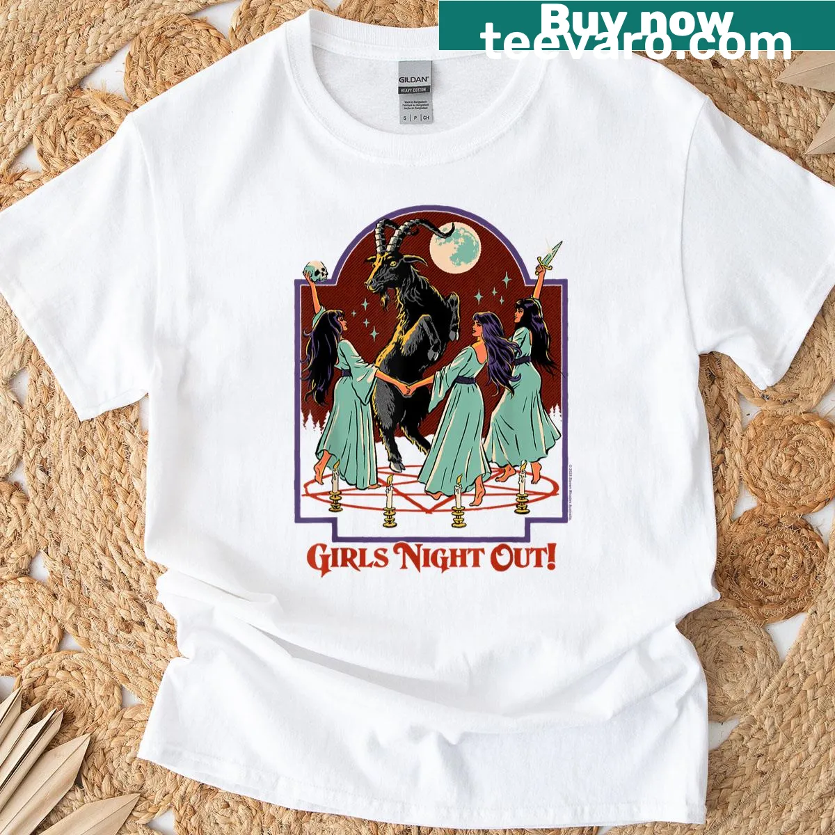 Funny retro graphic tee designed for girls' nights out. — on a men's t-shirt