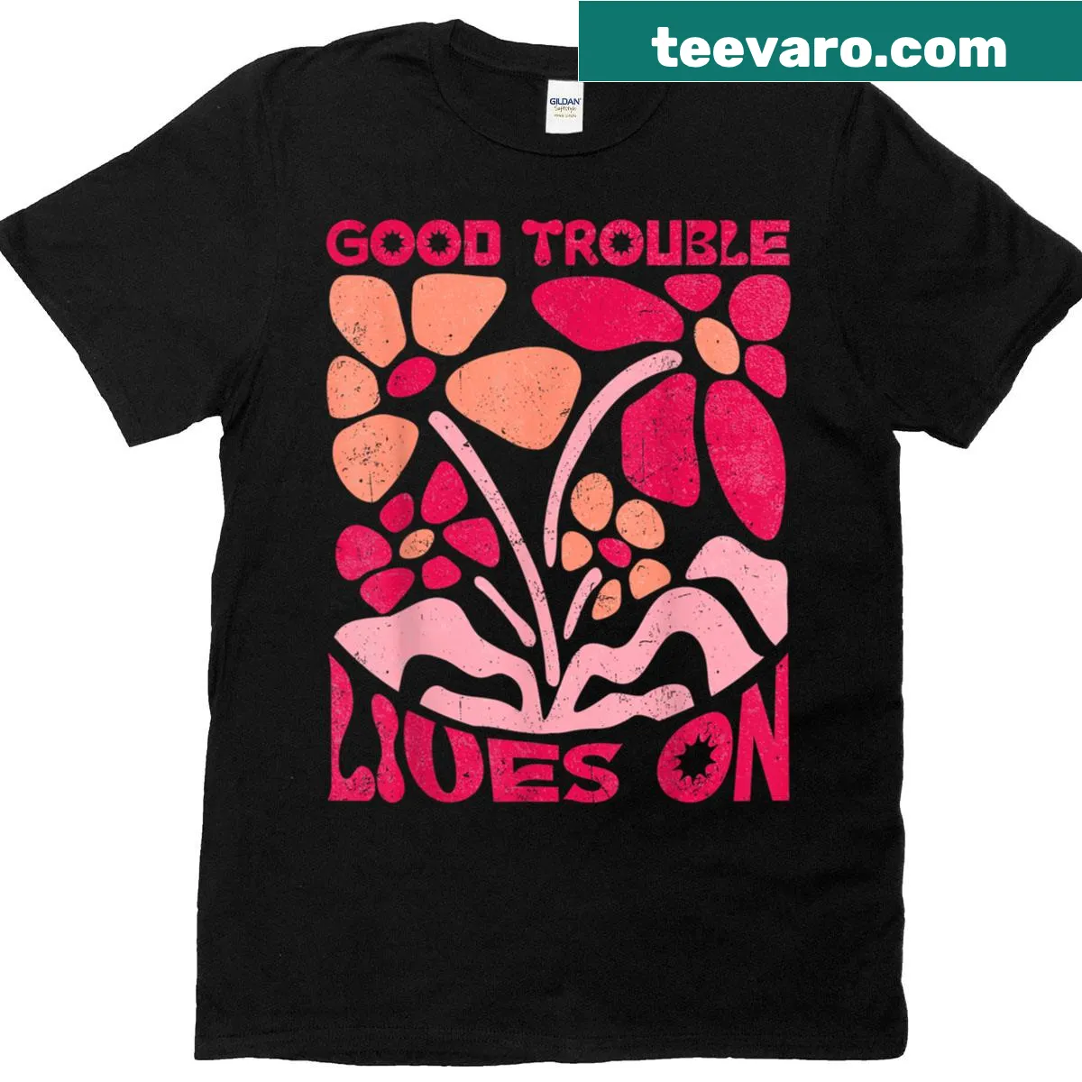 Vintage floral boho t-shirt with an inspiring phrase about persistence — on a men's t-shirt
