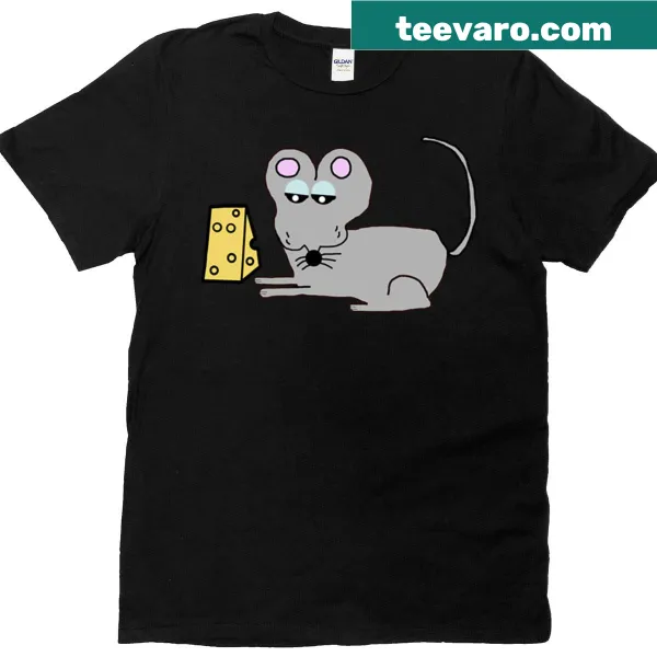 Illustration of a cute grey mouse on a t-shirt