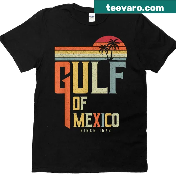 Vintage beach graphic representing the Gulf of Mexico on a T-shirt