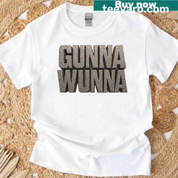 Oversized t-shirt featuring Gunna's stone logo design