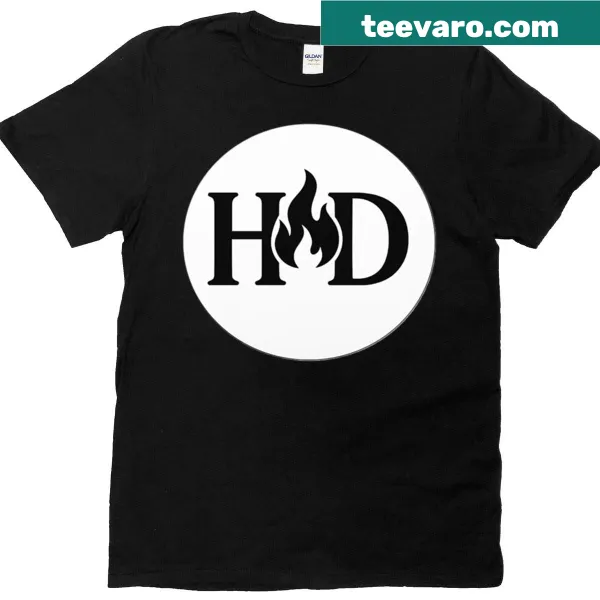 Oversized t-shirt with Hellmark Designs flame logo
