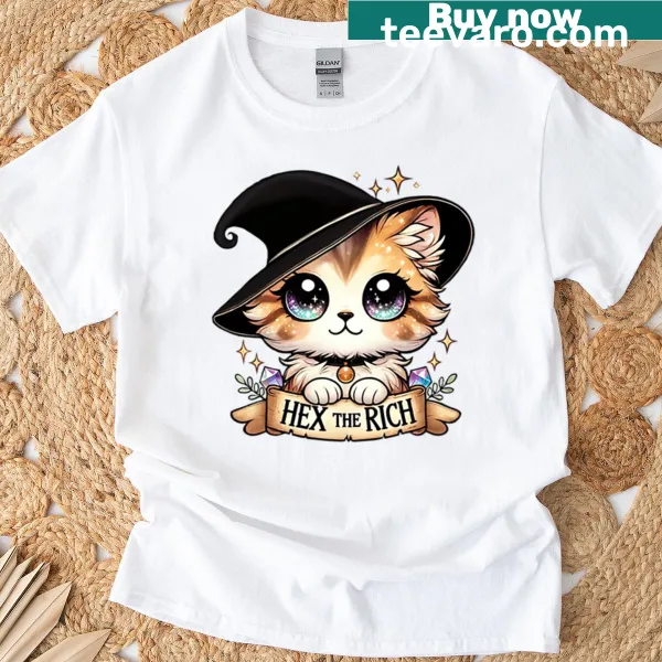 Cute witch and cat design with protest theme