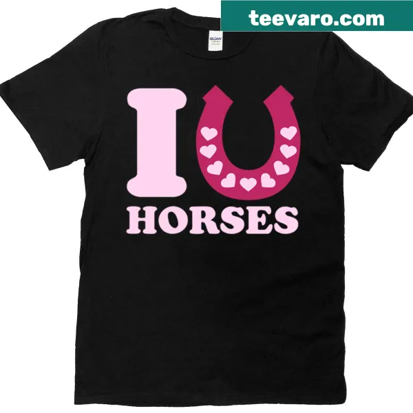 Pony riding themed t-shirt with hearts and horseshoes