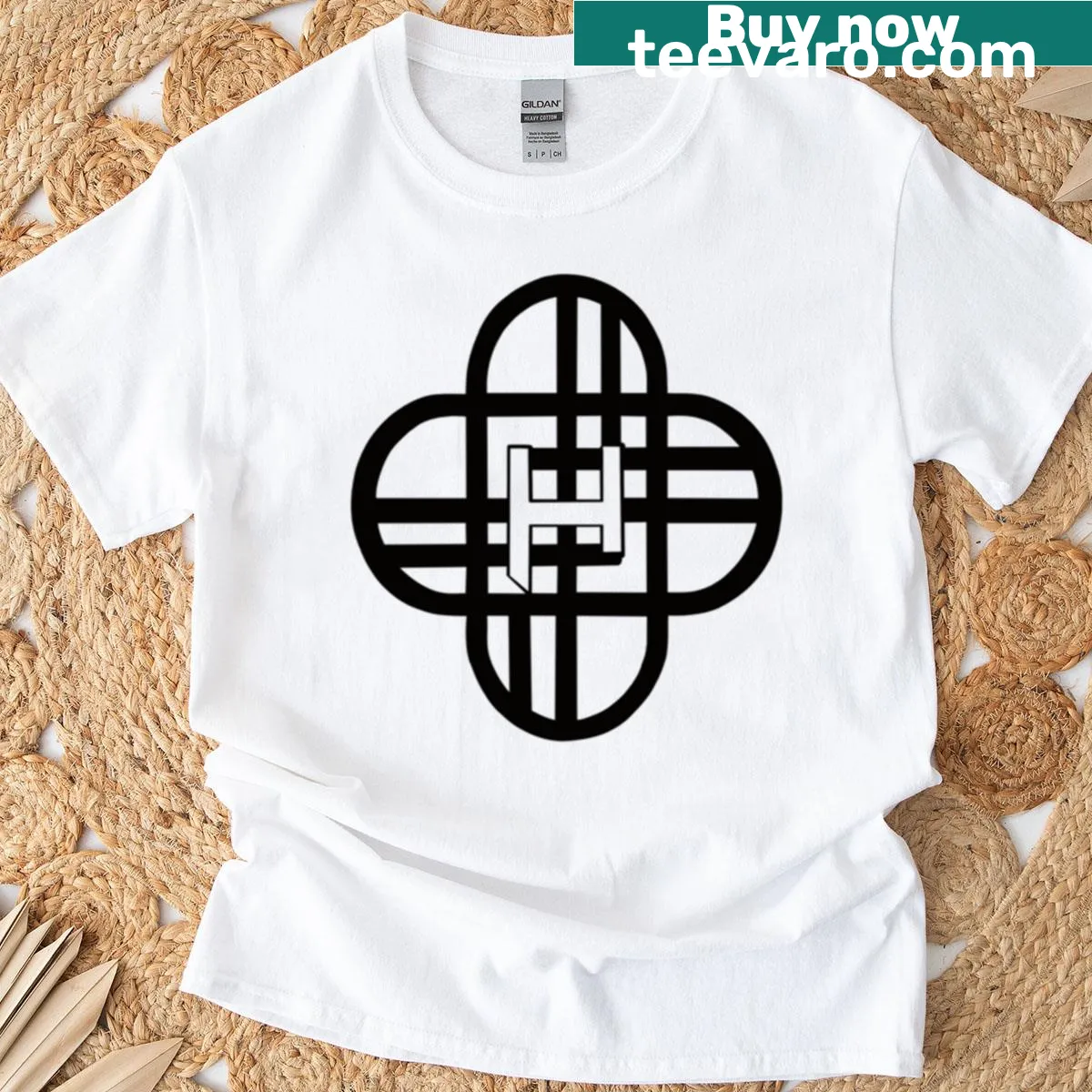 T-shirt showcasing the iconic Huntrix logo — on a men's t-shirt