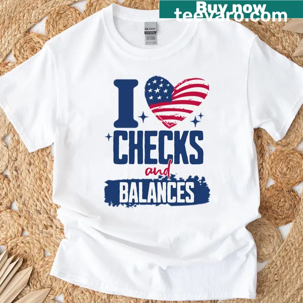 Typographic design expressing love for checks and balances