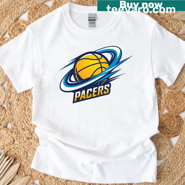 Indiana Pacers logo t-shirt featuring the team's emblem prominently displayed