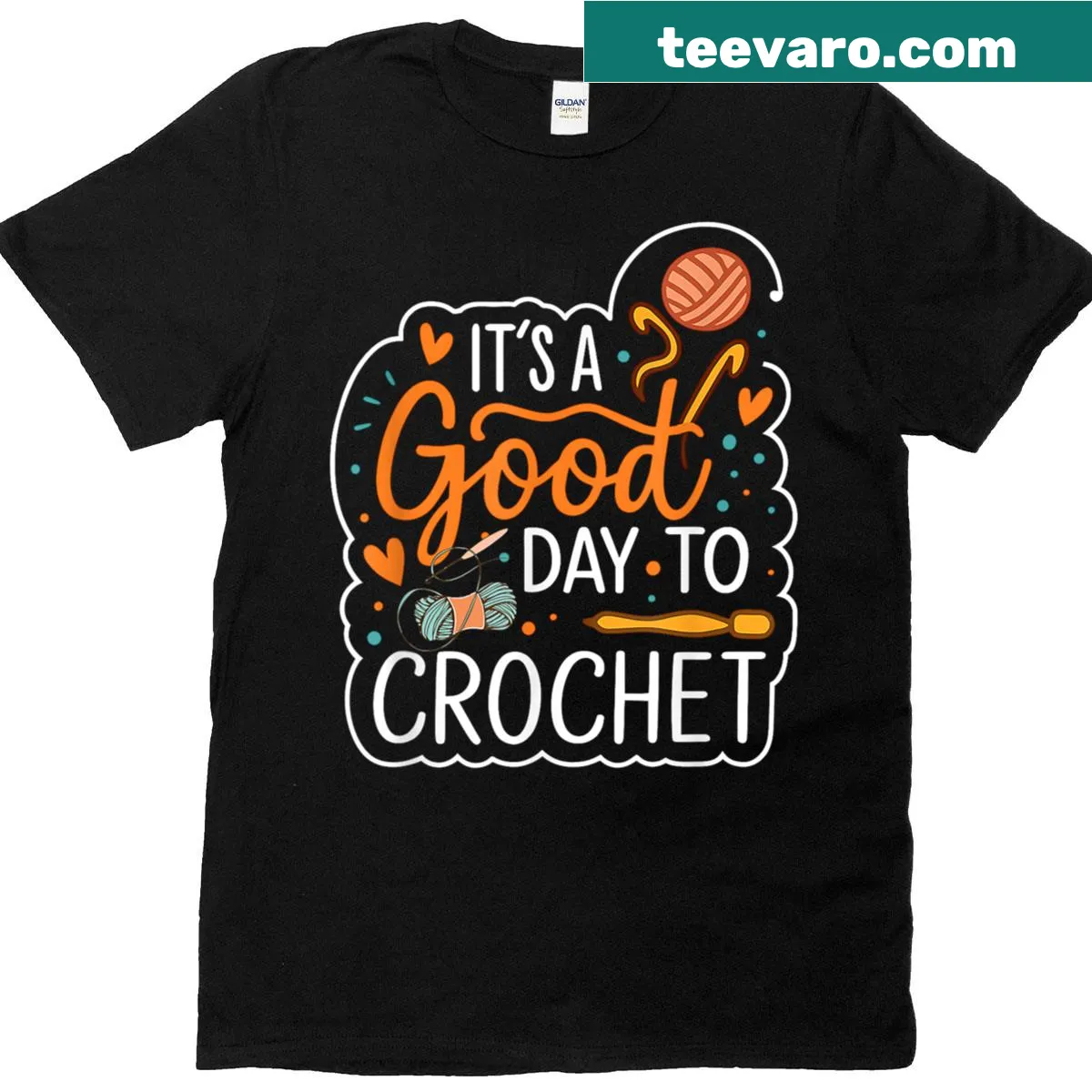 Vintage distressed crochet-themed t-shirt with groovy text — on a men's t-shirt