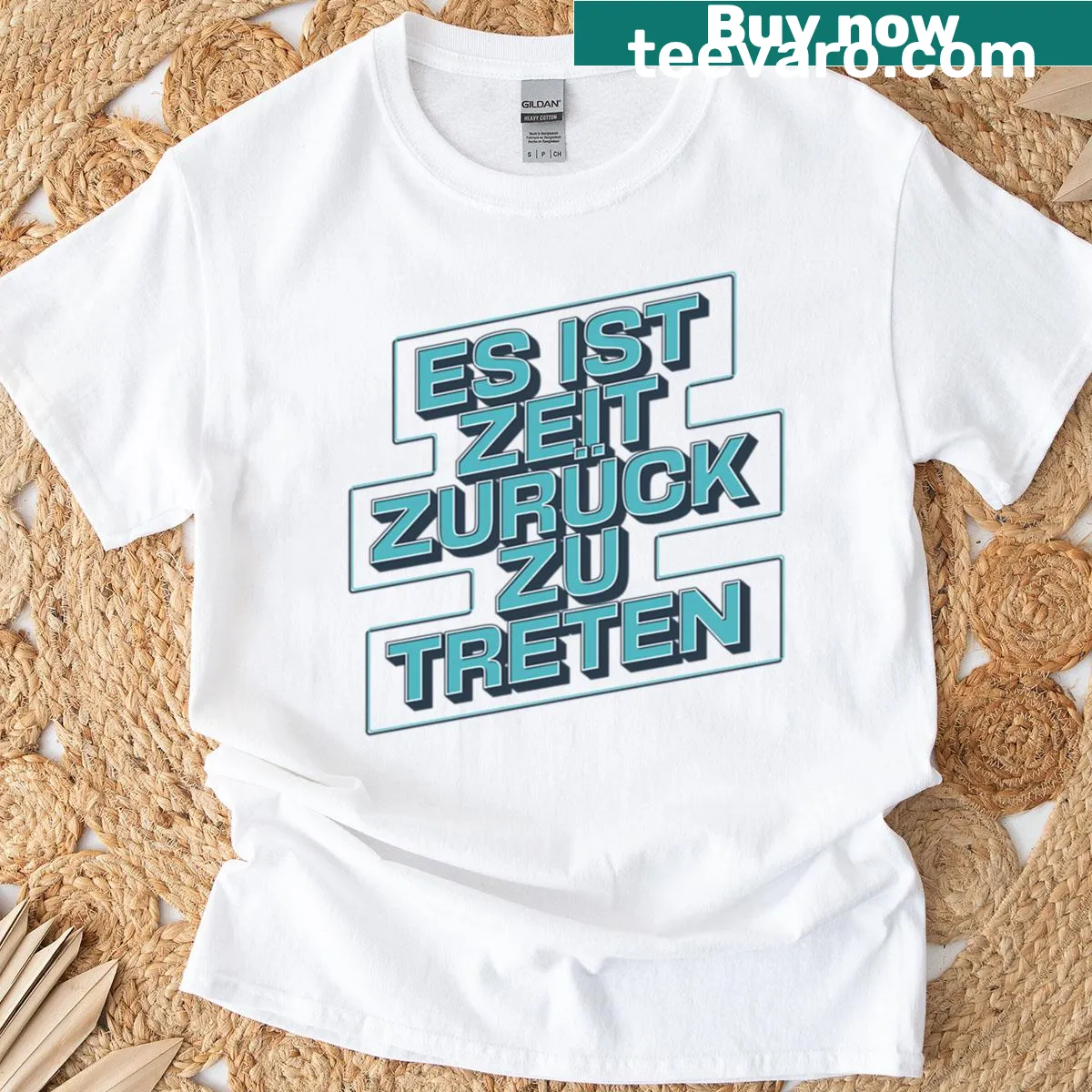 Oversized t-shirt with bold 3D typography calling for reflection — on a men's t-shirt