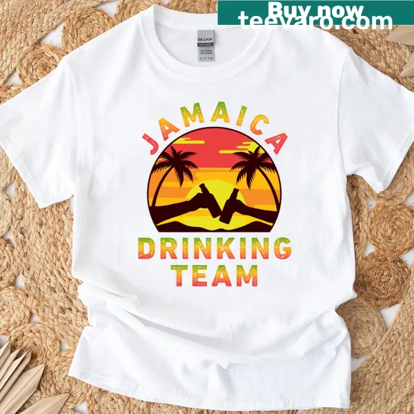 Funny Jamaica Drinking Team T-shirt with playful typography