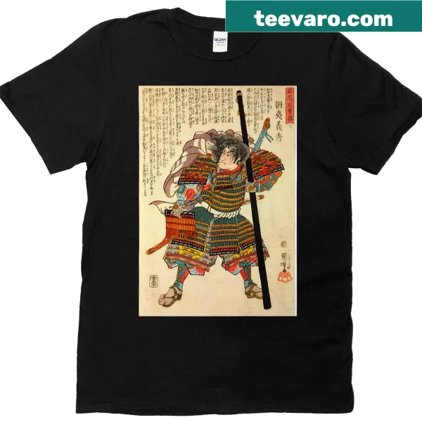 Vintage T-shirt featuring a samurai in Ukiyo-e art style