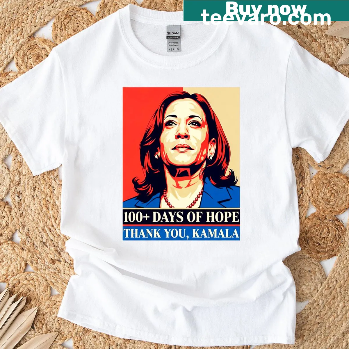 T-shirt featuring empowering political art dedicated to Kamala Harris — on a men's t-shirt