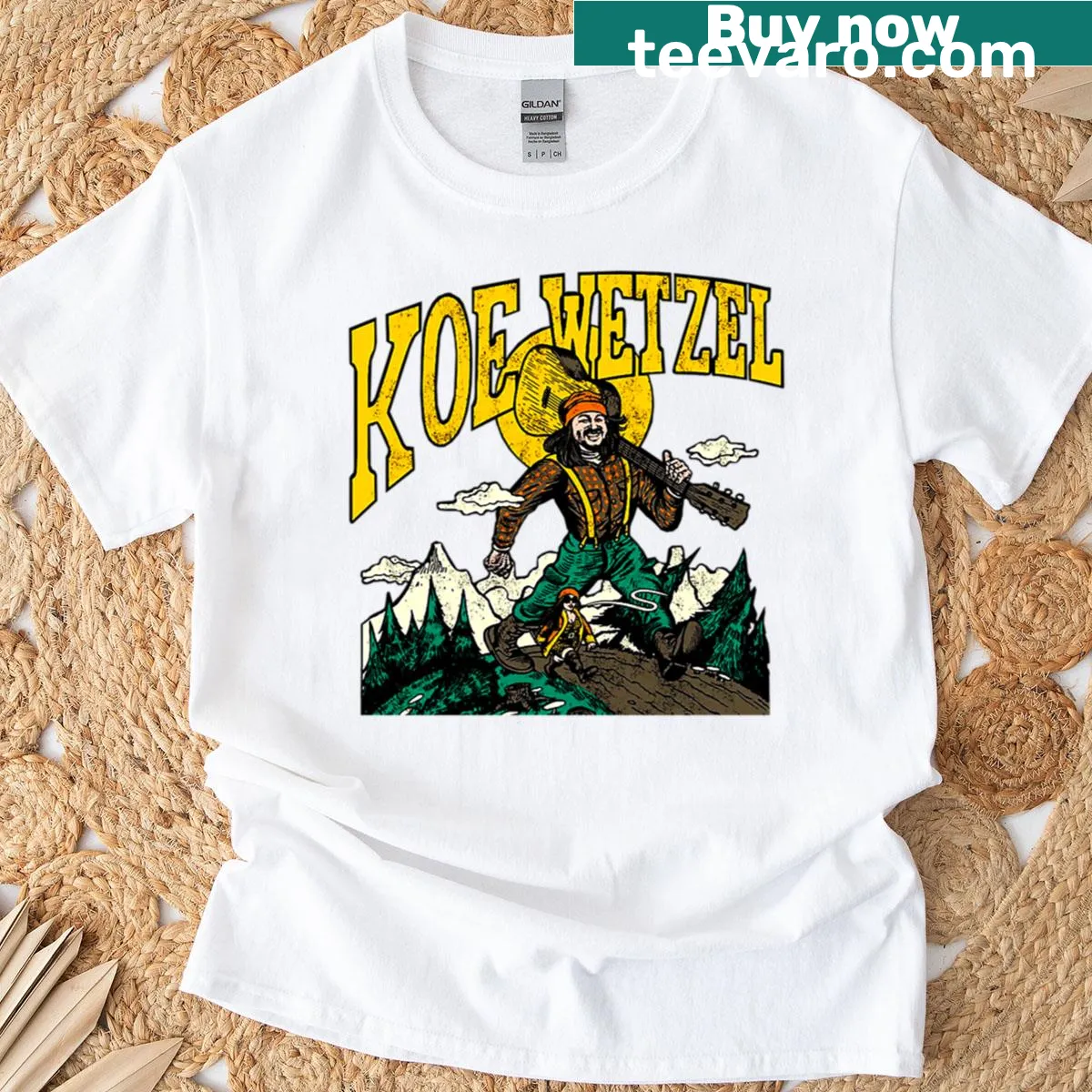 Koe Wetzel design T-shirt featuring bold graphics and artistic elements — on a men's t-shirt