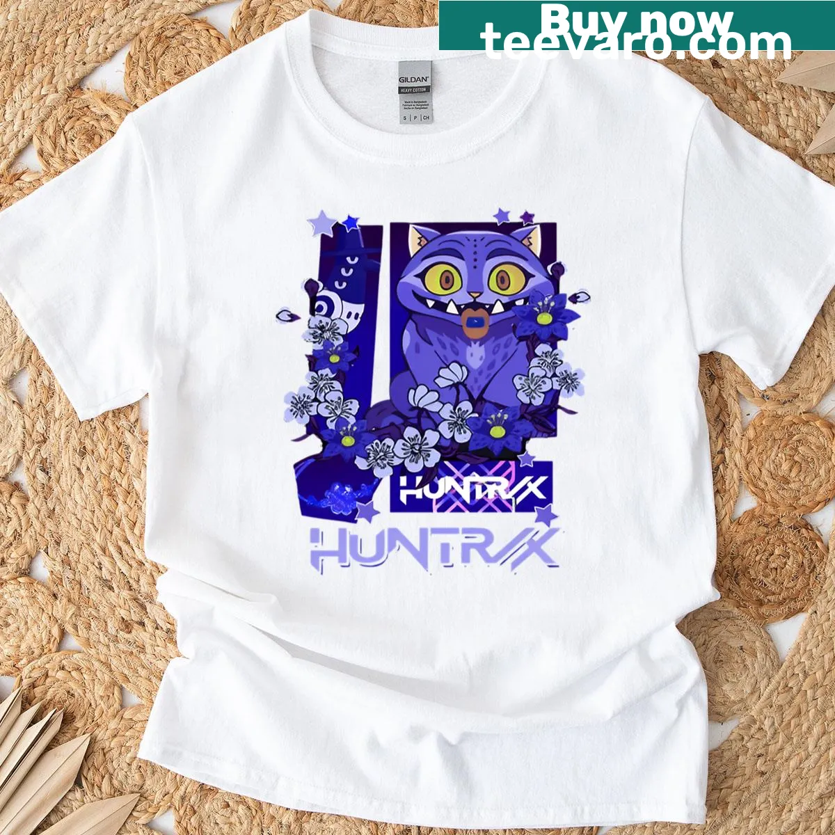 Kpop Demon Hunters T-shirt with tiger demon illustration — on a men's t-shirt