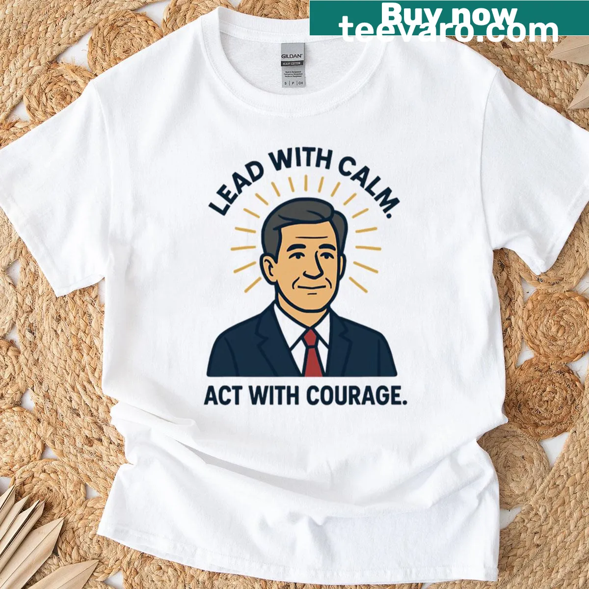 Inspirational political T-shirt with humorous quote — on a men's t-shirt